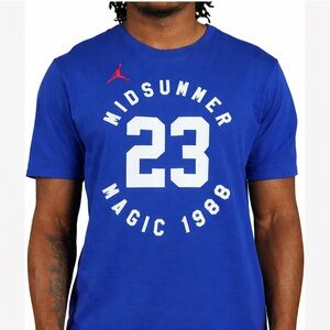 Nike Air Jordan Midsummer Magic 1988 Basketball T Shirt Men Large Blue Cotton